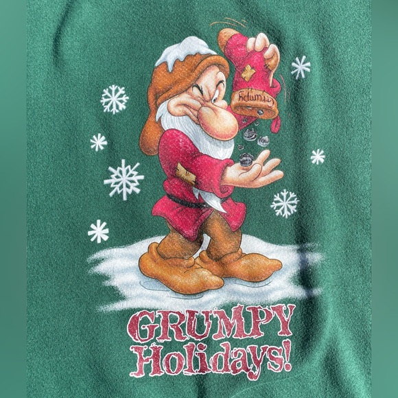 Grumpy Holidays Christmas Vtg Walt Disney World Sweatshirt Men's (XL fits L) - Picture 5 of 7